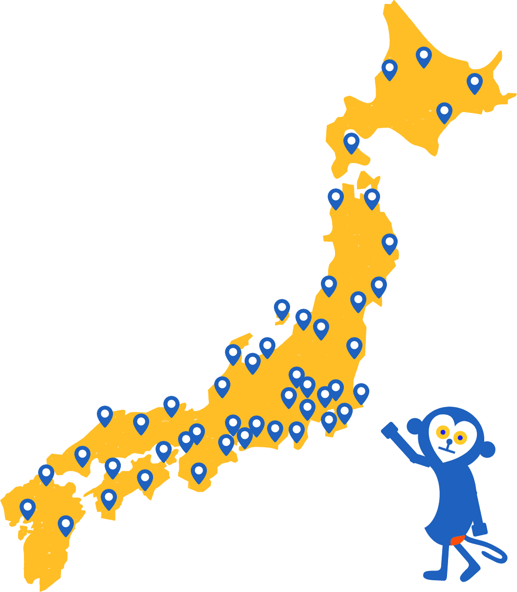 全国の医療機関の分布を示す日本地図