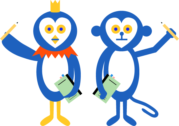 治療の選択肢を示すトリサルとペンギンのイラスト